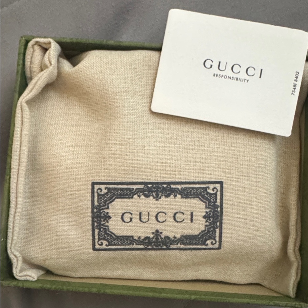 GUCCI 1955 Horsebit GG Supreme Canvas & Leather Compact Wallet (Brown/Gold) NWOT - Picture 14 of 16